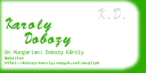 karoly dobozy business card